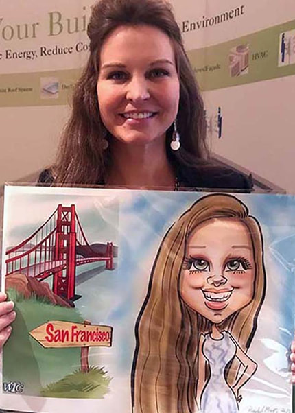 Airbrush caricatures for special events