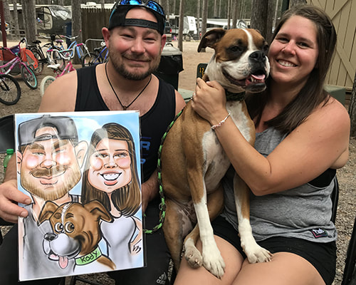 Caricatures with dogs airbrush caricatures  spooner wisconsin  Hayward KOA